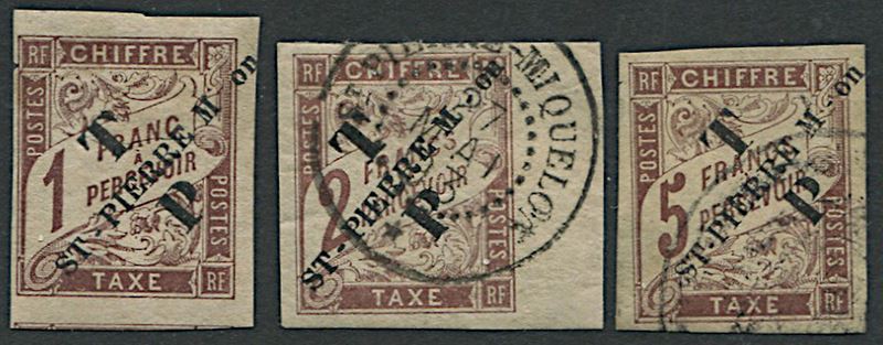 1892, Saint Pierre et Miquelon, postage due overprinted  - Auction Philately - Cambi Casa d'Aste