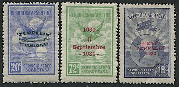 1930/31, Argentina, Air Post, three sets