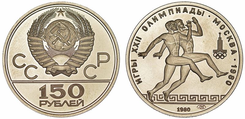 RUSSIA. URSS, 1917-1991. 150 Rubli. Olimpiadi di Mosca 1980.  - Asta Numismatica - I - Cambi Casa d'Aste