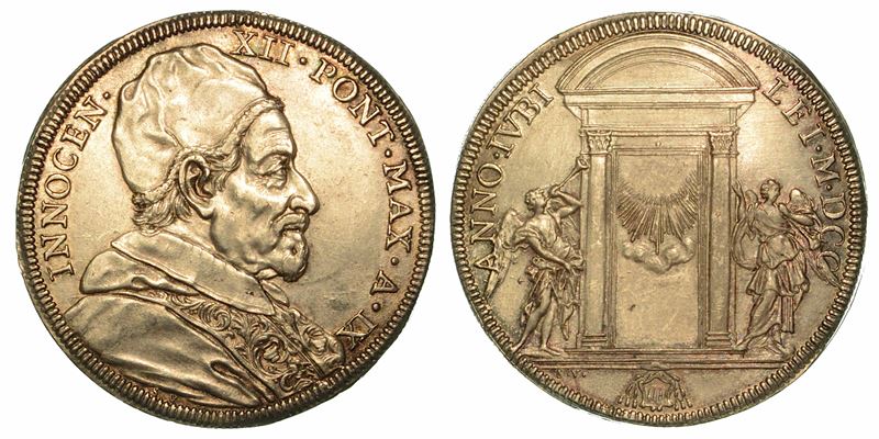 INNOCENZO XII (ANTONIO PIGNATELLI), 1691-1700. Piastra 1700/A. IX Jub.  - Auction Numismatics - I - Cambi Casa d'Aste