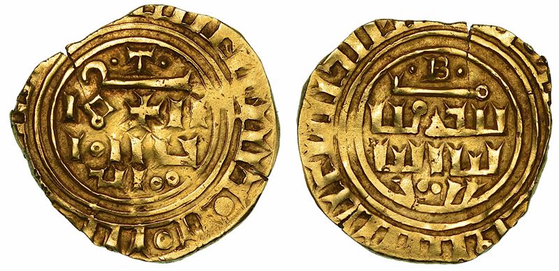 CROCIATI. CONTEA DI TRIPOLI. BOEMONDO IV DI ANTIOCHIA, 1187-1233. Bisante d'oro. Imitazione del dinaro del califfo Al-Mustansir. III fase, dopo il 1187-1260.  - Asta Numismatica - I - Cambi Casa d'Aste