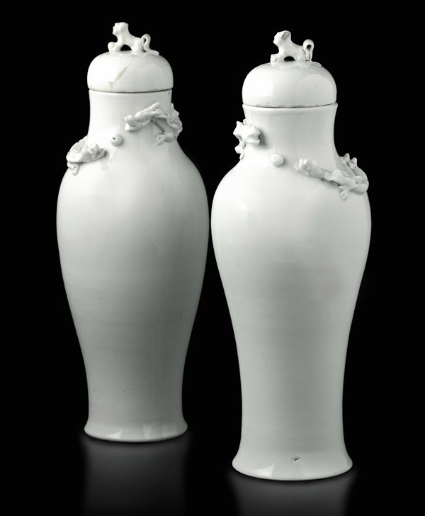 Two Blanc de Chine potiches, China, Qing Dynasty