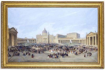 Scuola Italiana del XIX Secolo Benedizione dalla Loggia di San Pietro