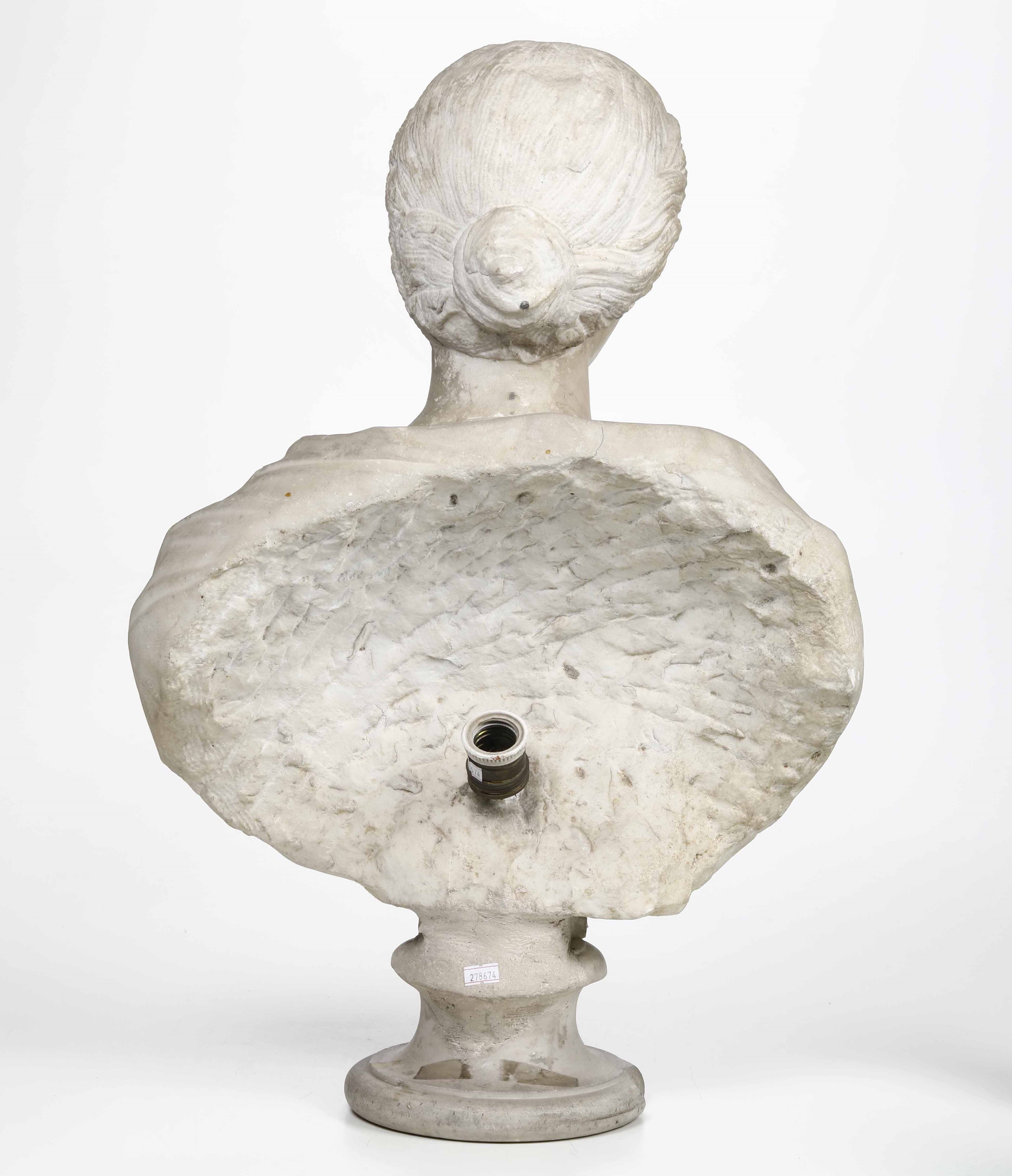 Busto Muliebre. Marmo Bianco. Scultore Barocco, Roma XVII-XVIII Secolo