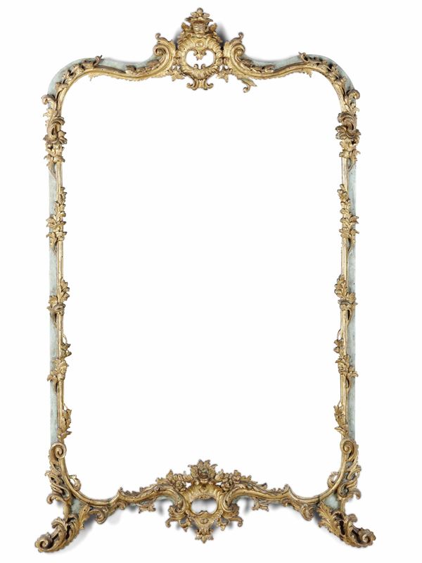 Specchiera in legno intagliato e dorato. XVIII secolo