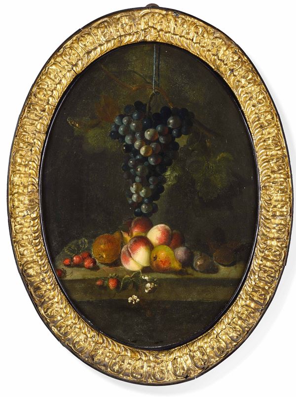 Scuola del XIX secolo Nature morte con fiori e frutti