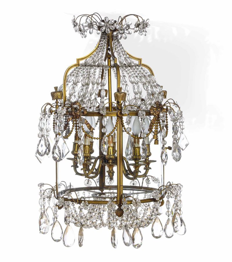 Lampadario a otto luci. XIX-XX secolo  - Auction Italian Mansions - Cambi Casa d'Aste