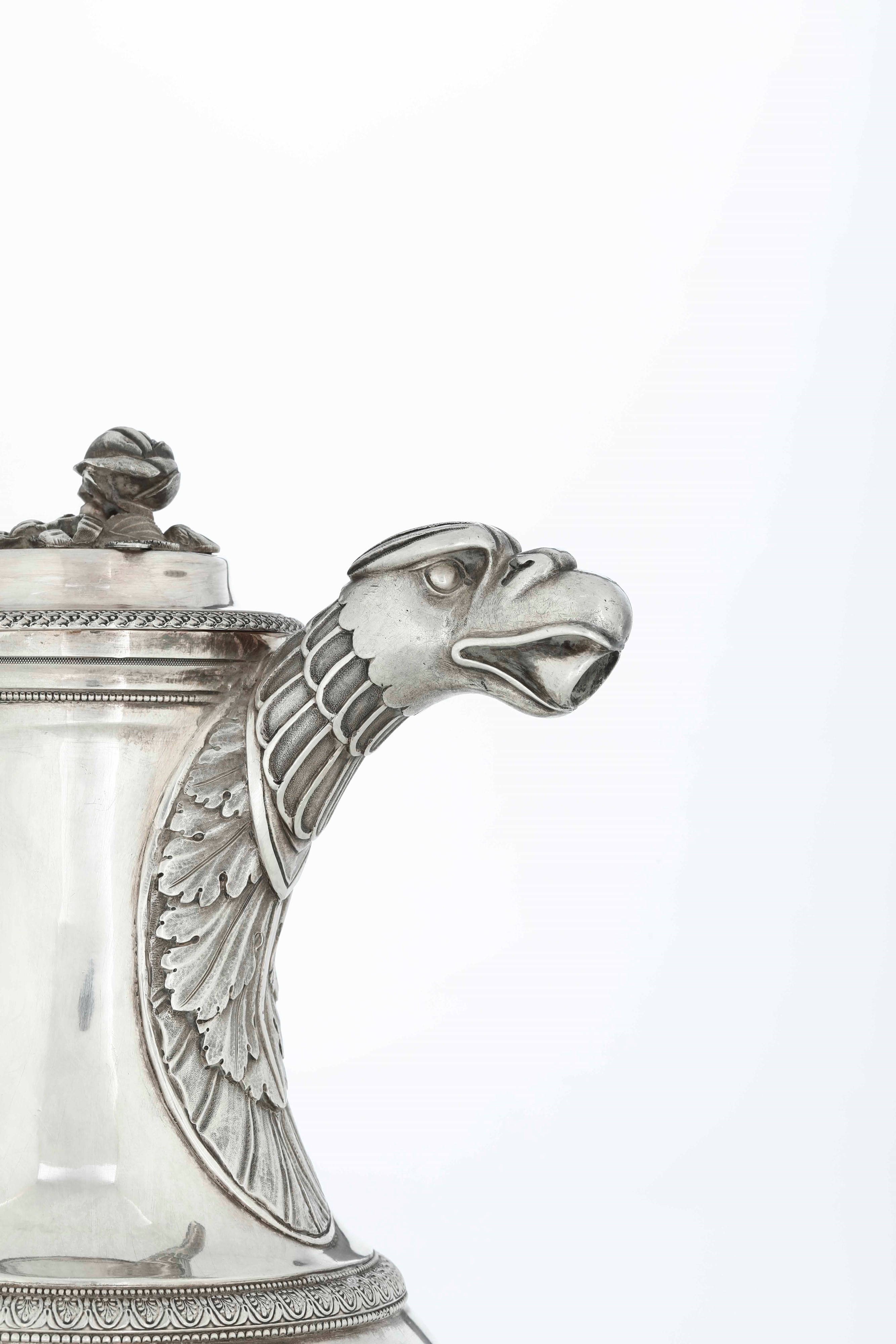 Caffettiera. Argento Primo Titolo Fuso, Sbalzato e Cesellato. Parigi 1796-1797. Marchio Dell'arge...