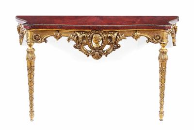 Consolle in Legno Intagliato e Dorato. XIX-XX Secolo