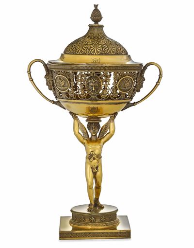 Brucia Profumi. Argento Primo Titolo Fuso, Sbalzato,traforato, Cesellato e Dorato. Parigi 1796-17...