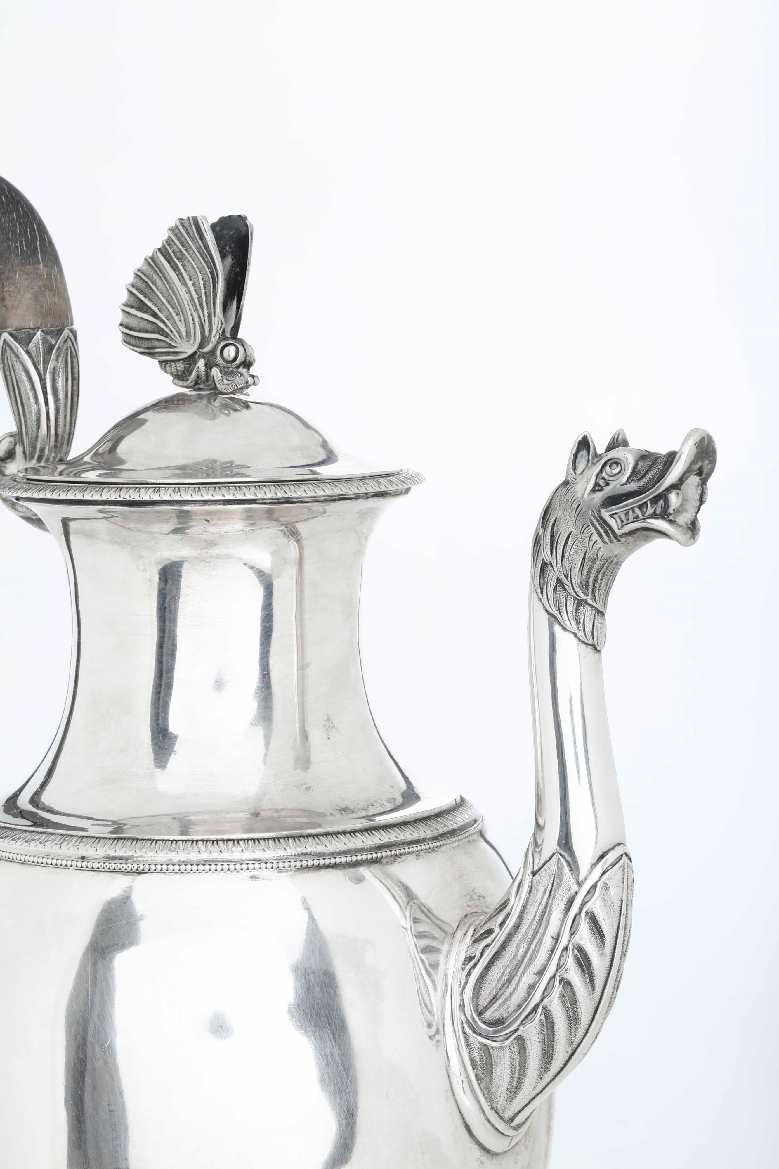 Caffettiera. Argento Fuso, Sbalzato e Cesellato. Manifattura Europea (danimarca ?), Prima Metà XI...