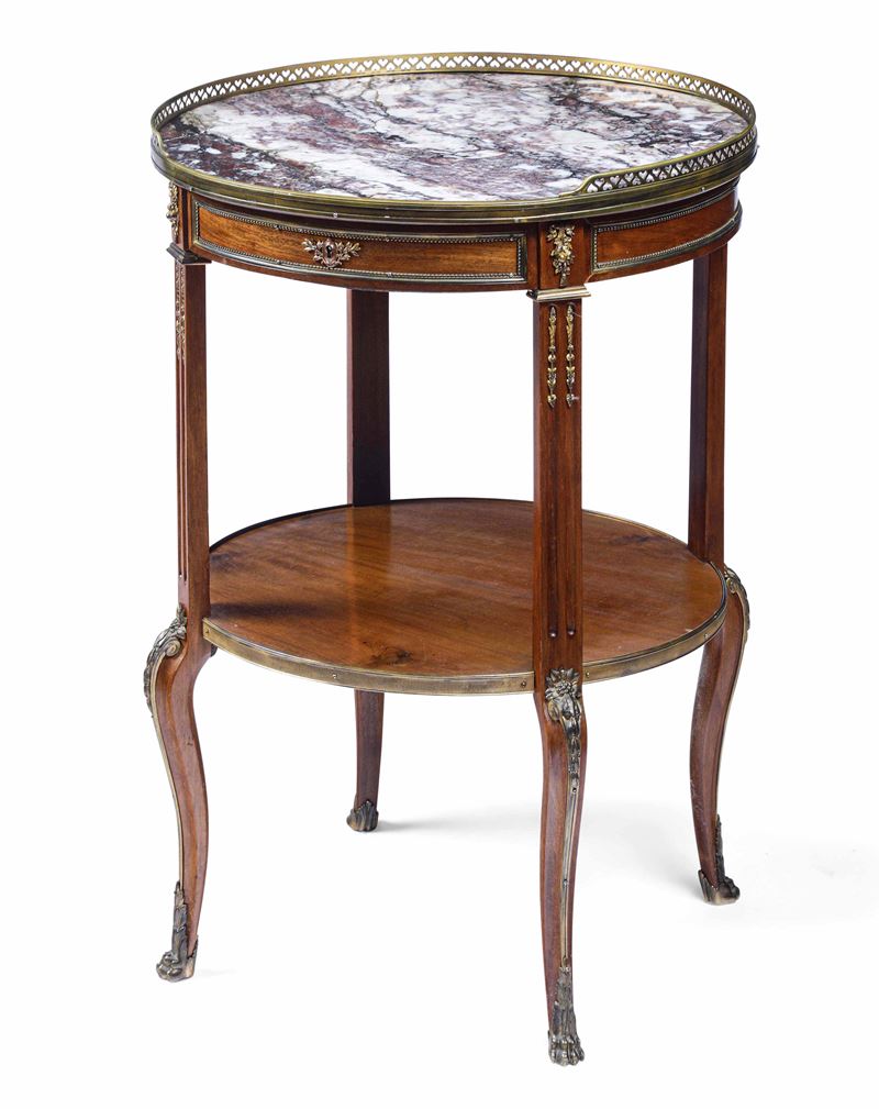 Tavolino da centro in legno lastronato. Francia XIX-XX secolo  - Auction Italian Mansions - Cambi Casa d'Aste