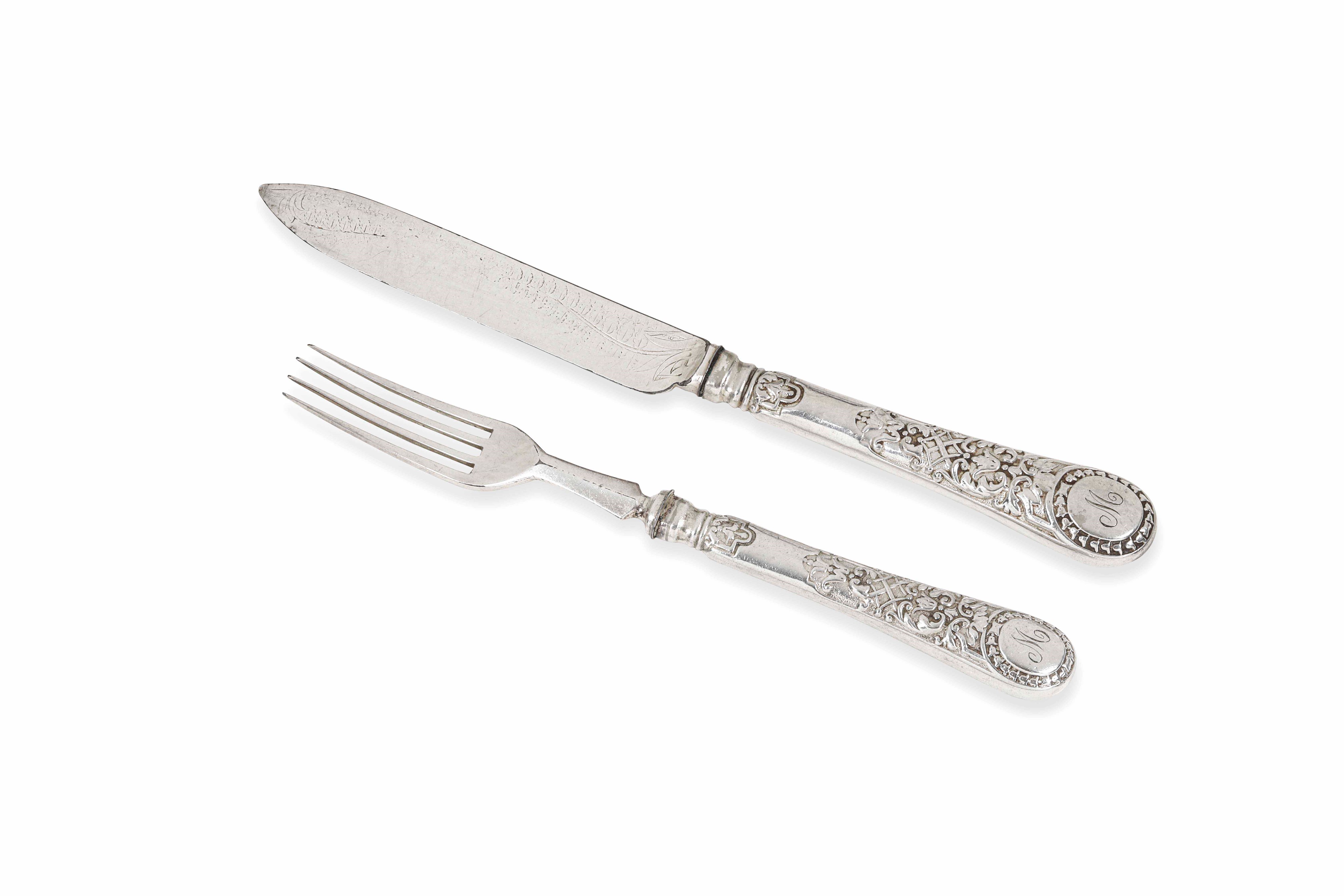 Servizio di Posate. Metallo Argentato. Inghilterra Walker & Hallm Sheffield XX Secolo
