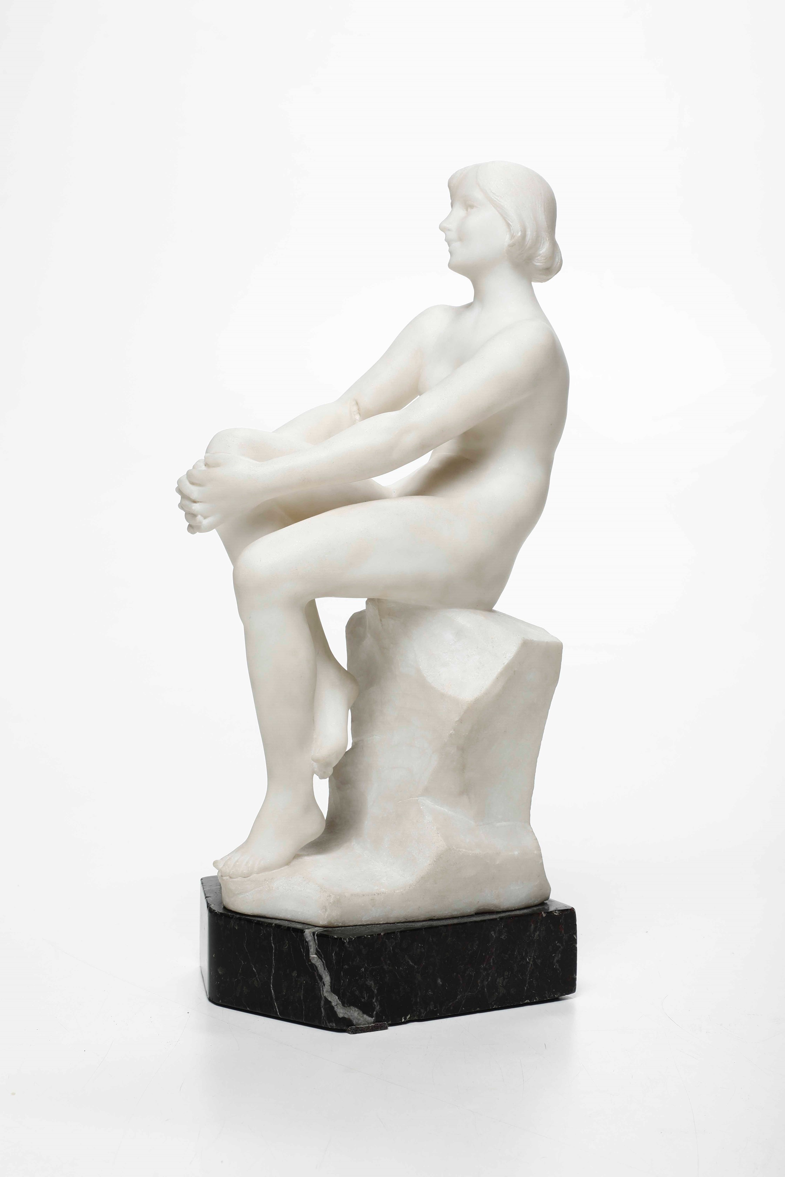 Arte Italiana della Prima Metà del XX Secolo Figura Femminile Seduta