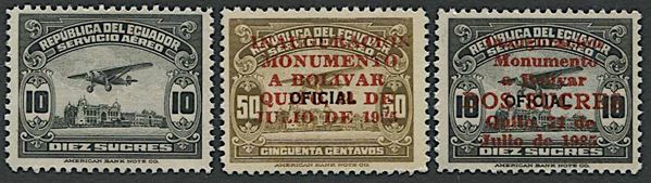 1929/35, Equador, Air Post, four set