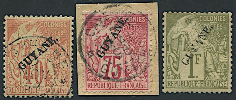 1892, French Guyane, set of thirteen  - Auction Postal History and Philately - Cambi Casa d'Aste