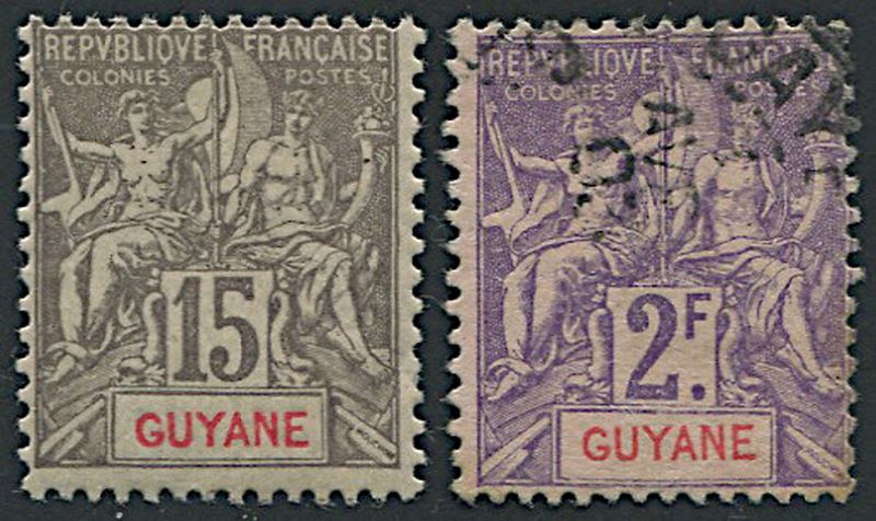 1900/04, French Guyane, set of six  - Auction Postal History and Philately - Cambi Casa d'Aste