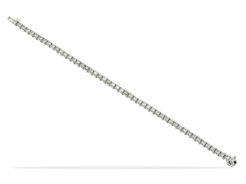 Brilliant-cut diamond line and low-karat gold bracelet  - Auction Jewels - Cambi Casa d'Aste