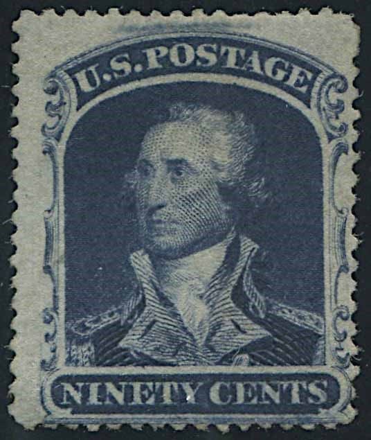 1857, United States, 90 c. blue