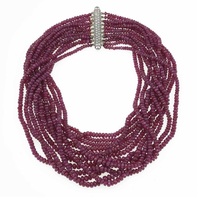 Ruby and diamond chocker  - Auction Fine Jewels - Cambi Casa d'Aste