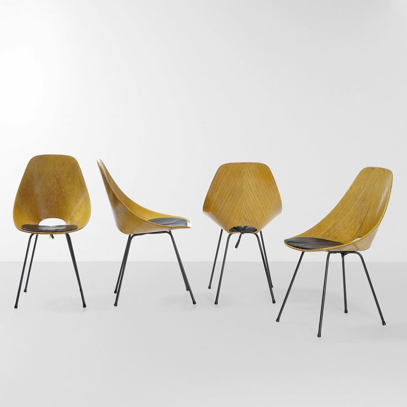 Vittorio  Nobili : Quattro sedie mod. Medea  - Auction Design Lab - Cambi Casa d'Aste