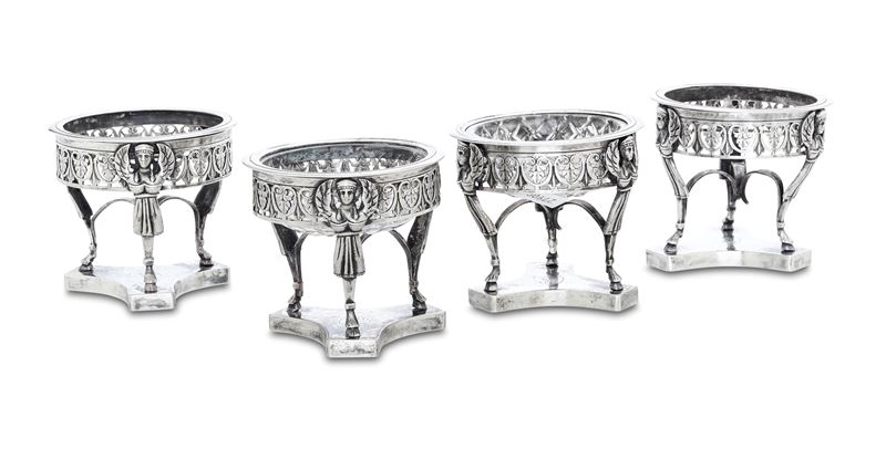 Two salt cellars, Italy (Genoa?), 1800s  - Auction Collectors' Silvers - I - Cambi Casa d'Aste