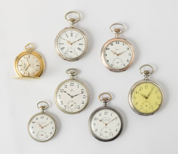 Lotto di sette orologi da tasca remontoir