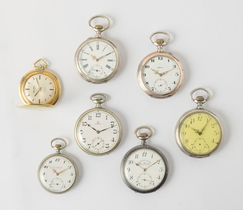 Lotto di sette orologi da tasca remontoir  - Asta Pocket Watches - Cambi Casa d'Aste