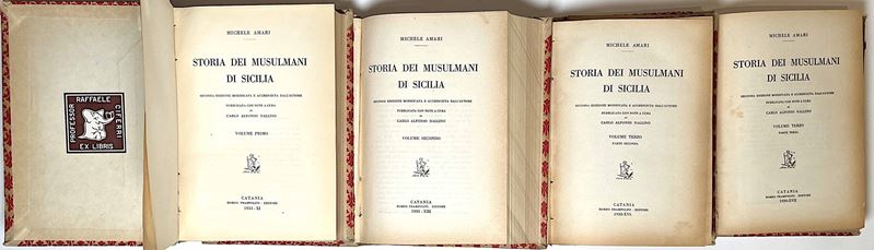 AMARI M. Storia dei musulmani di Sicilia. Voll. I-II-III (parte seconda e terza).  - Auction Numismatics - I - Cambi Casa d'Aste