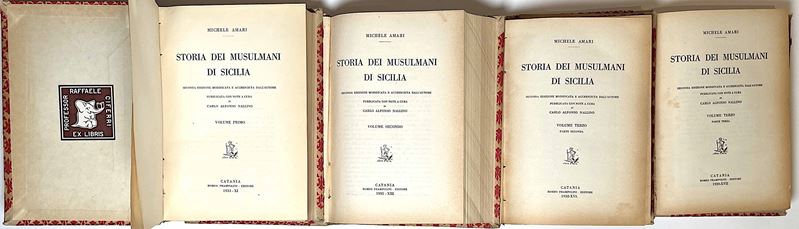 AMARI M. Storia dei musulmani di Sicilia. Voll. I-II-III (parte seconda e terza).  - Asta Numismatica - I - Cambi Casa d'Aste