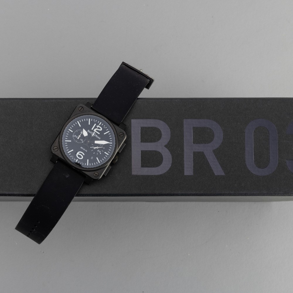Bell & Ross - Black Matte Chrono in Acciaio con Trattamento Pvd di Forma Quadrata Unico nel Suo G...