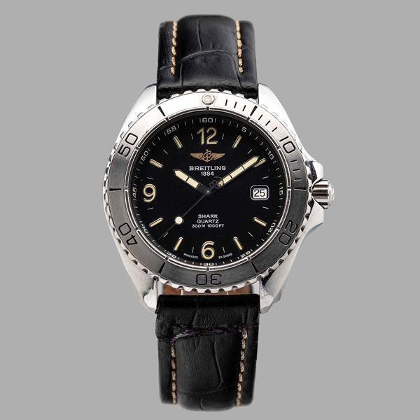 Shark ref. A58605 in acciaio, quadrante nero con indici a bastone e datario al tre, movimento al quarzo, 40 mm, con scatola e garanzia