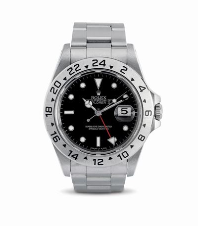 Sportivo e Ricercato Orologio da Polso Automatico Explorer II Ref 16570 in Acciaio, Quadrante Ner...
