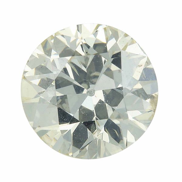 Diamante di vecchio taglio di ct 5.34, colore S-Z, caratteristiche interne P1, fluorescenza UV debole gialla