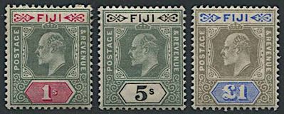 1903, Fiji, Edward VII, Watermark “crown Ca”
