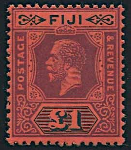 1912/23, Fiji, George V, watermark multiple “Crown CA”