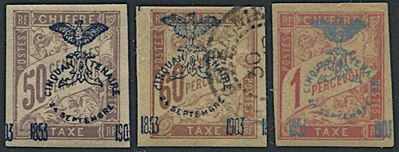1903, Nouvelle Caledonie, Tax, Overprinted “cinquantenaire”