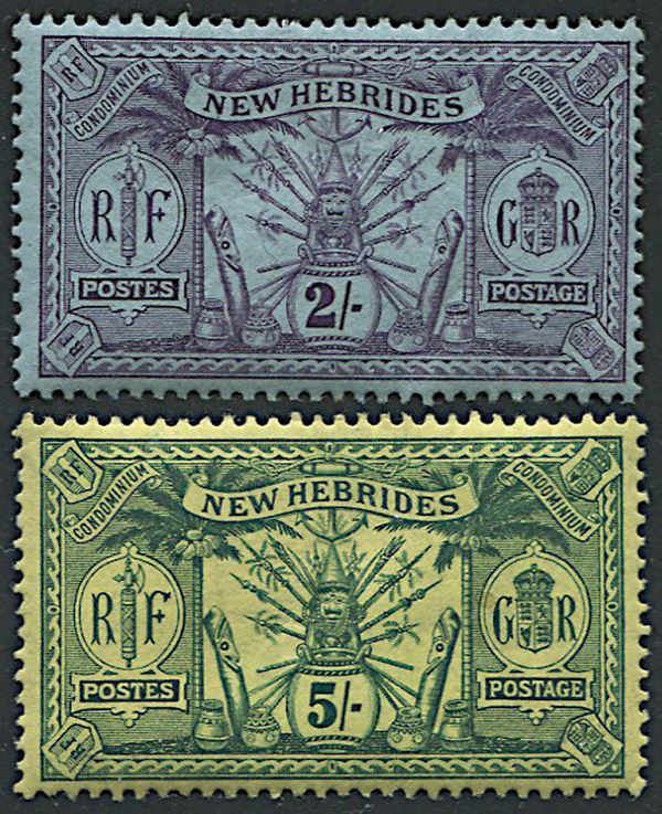 1911, New Hebrides, watermark multiple “Crown CA”