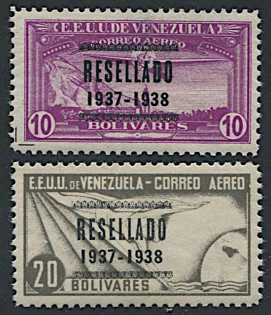 1938, Venezuela, Air Post, set of thirteen