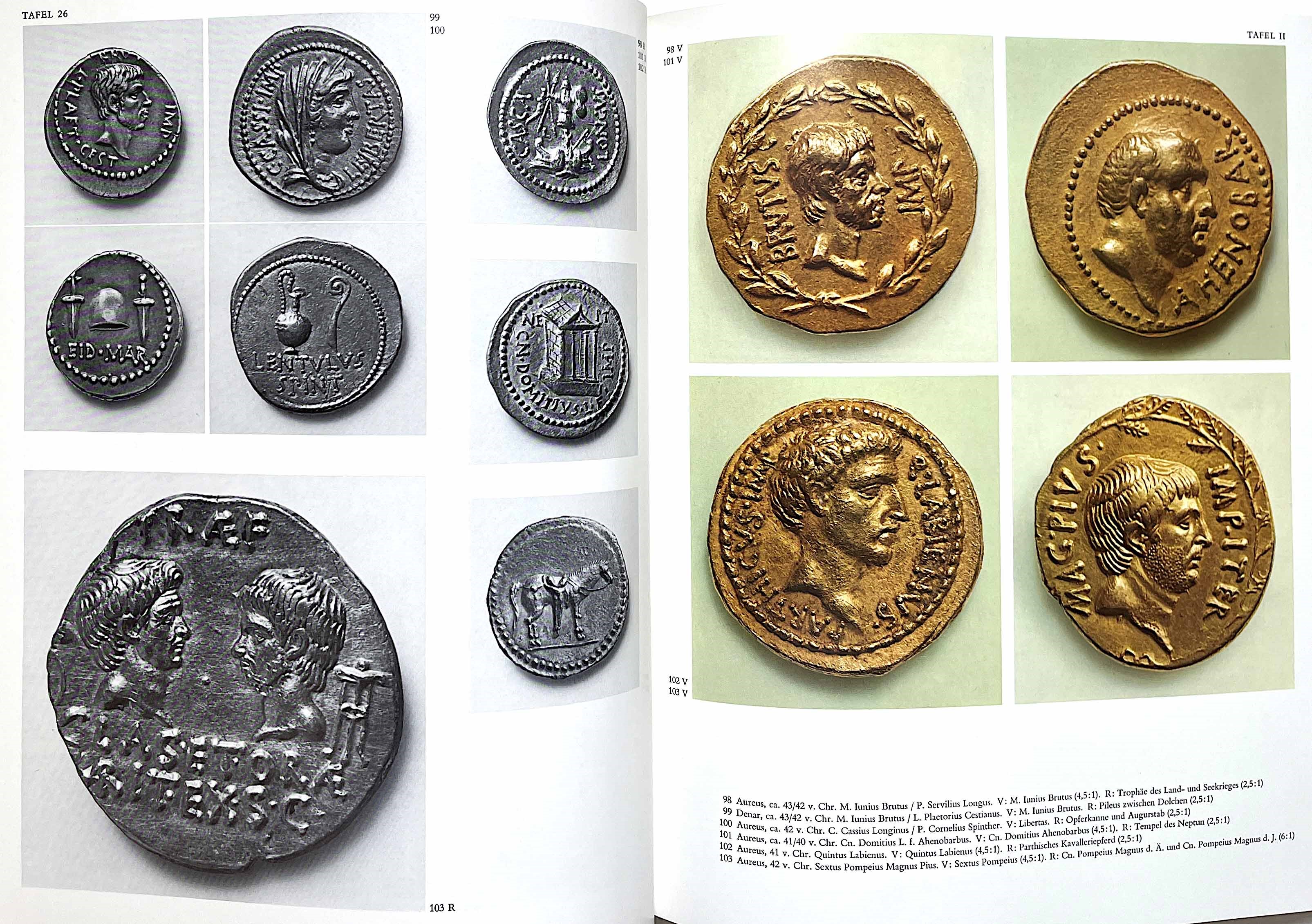 Cento e moneta romana: lotto di cinque volumi di numismatica (1973-1963/1922)
