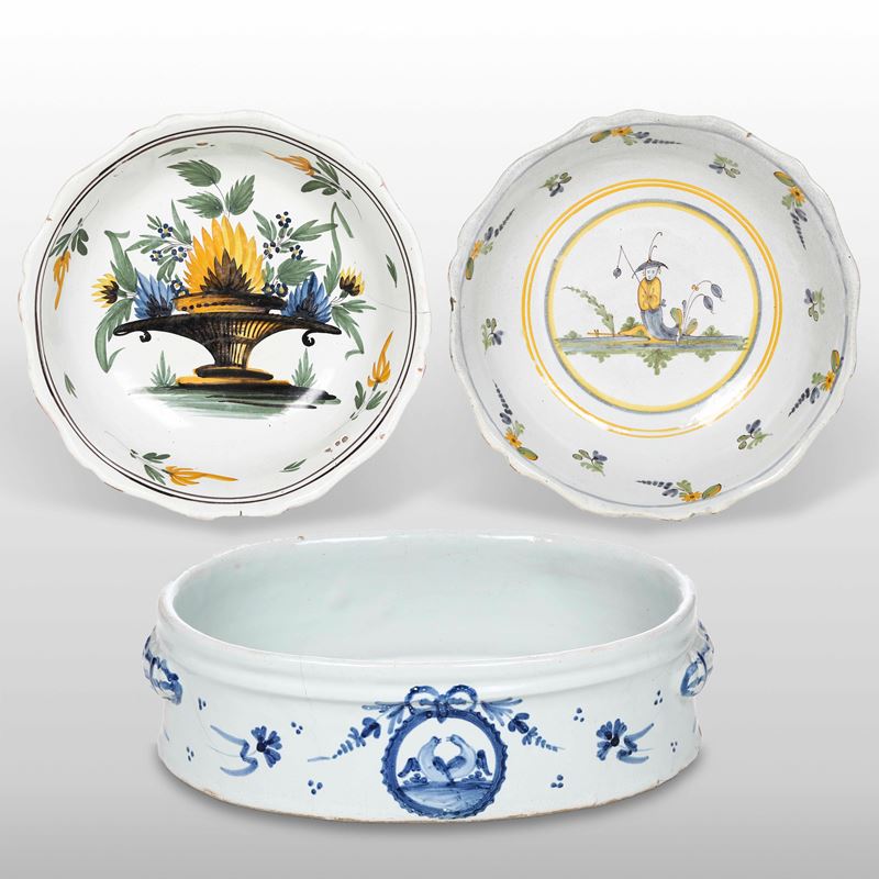 Tre bacinelle Francia, XVIII secolo  - Auction Ceramics - Cambi Casa d'Aste