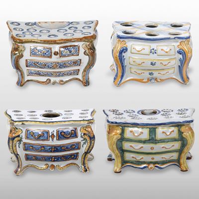 Quattro Fioriere "commode"francia, Manifattura di la Rochelle, 1760 Circa