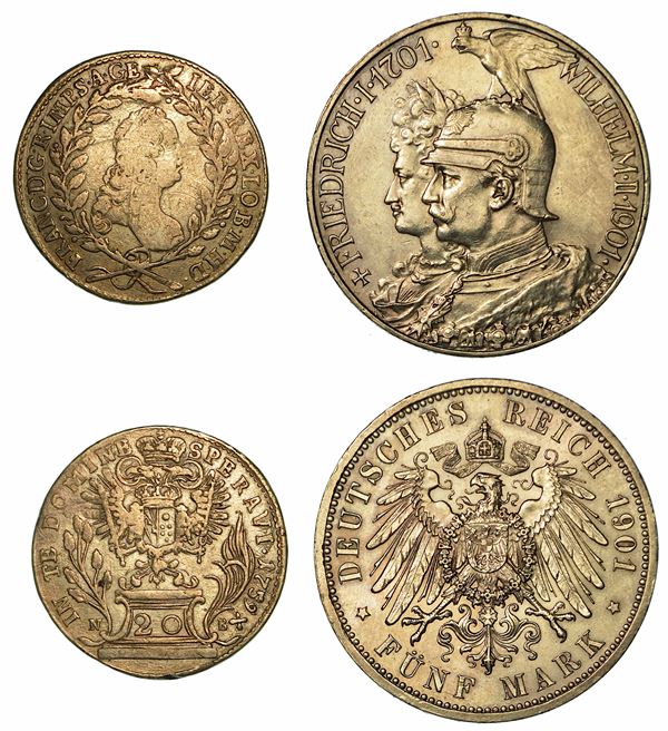 GERMANIA (PRUSSIA) E AUSTRIA. Lotto di due monete.