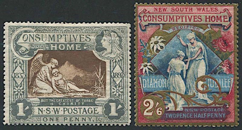 1897, New South Wales, “Diamond Jubilee and Hospital Charity”  - Asta Storia Postale e Filatelia - Cambi Casa d'Aste