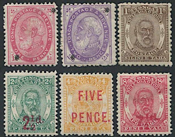 1891/1893, Tonga, three issues