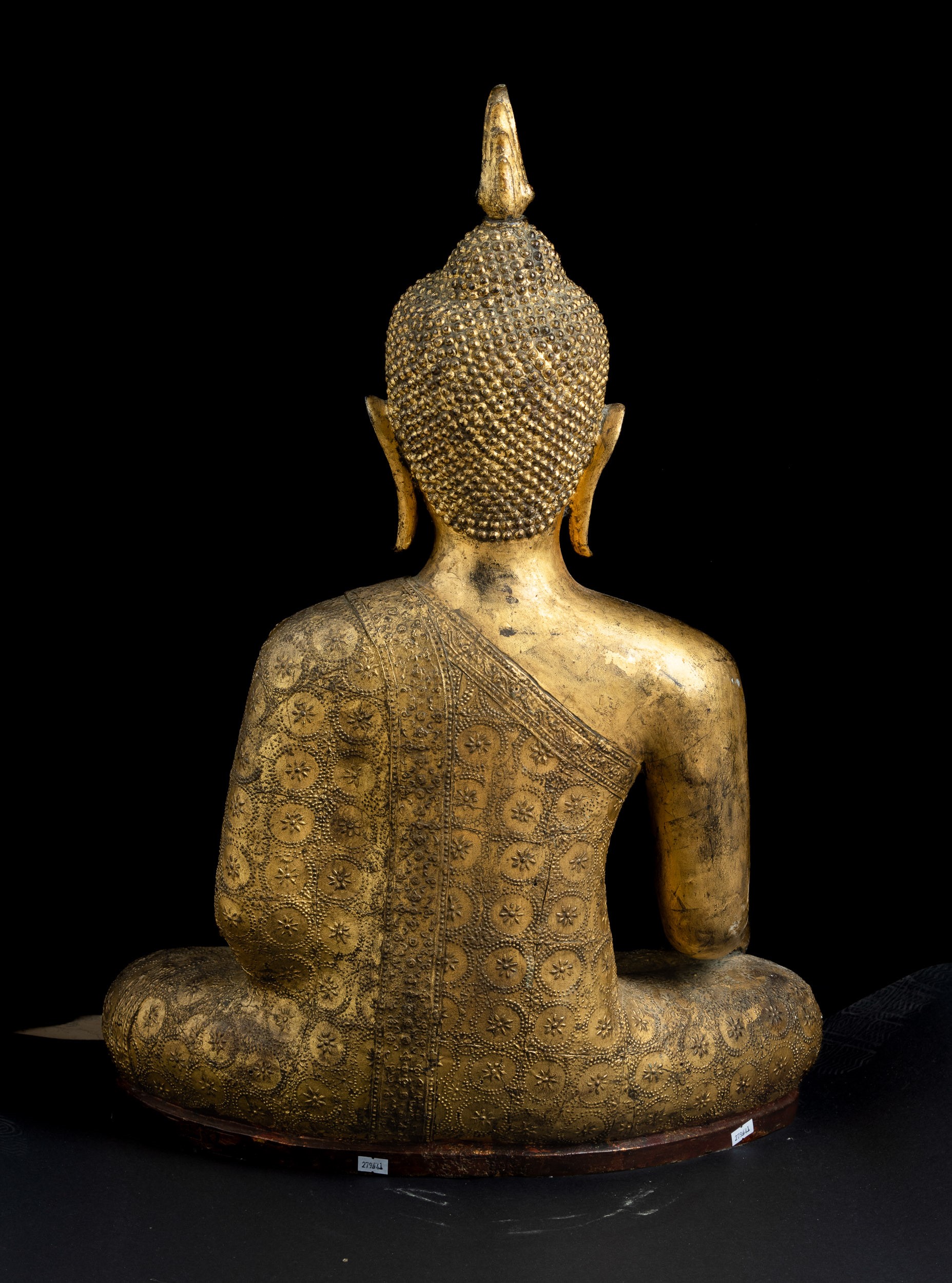 Grande Figura di Buddha Sakyamuni in Bronzo Dorato, Thailandia, XIX Secolo