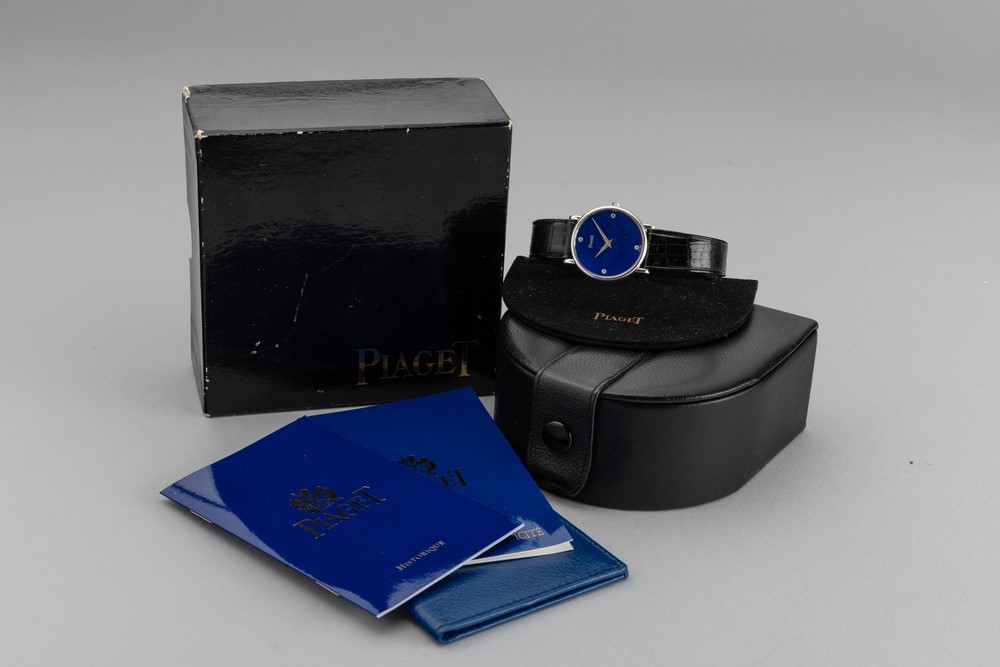 Piaget - Fine Orologio da Sera in Oro Bianco Quadrante in Lapis Lazuli con Diamanti ai Punti Card...