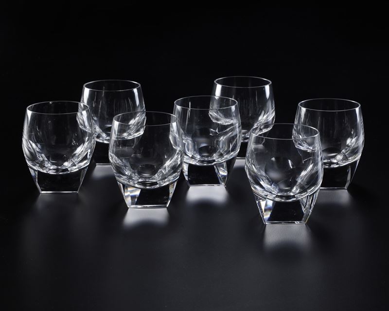 Sette bicchieri “Bar” Boemia, Manifattura Moser, XX secolo   - Asta L'Art de la Table - Cambi Casa d'Aste