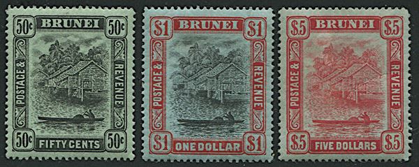 1908/20, Brunei, watermark multiple “CA”