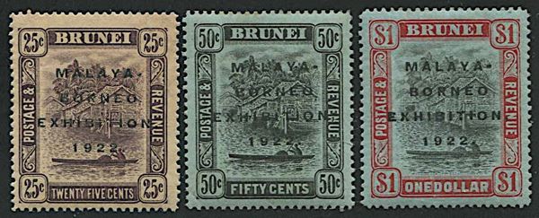 1922, Brunei, Malaya-Borneo Exhibition overprinted